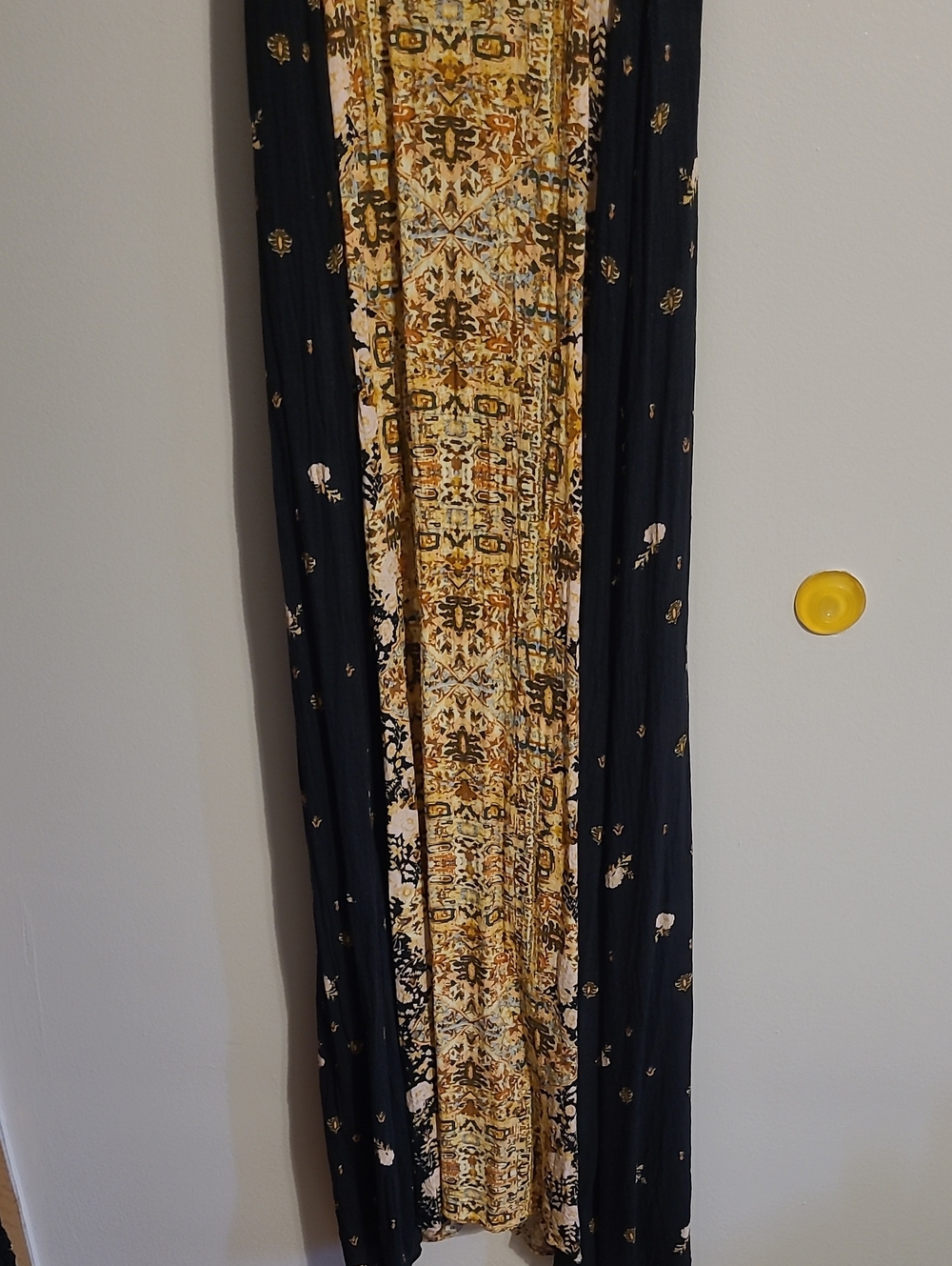 Intimately Free People Morning Song Black Printed Maxi Slip Dress Sz L Button-up - Picture 8 of 15